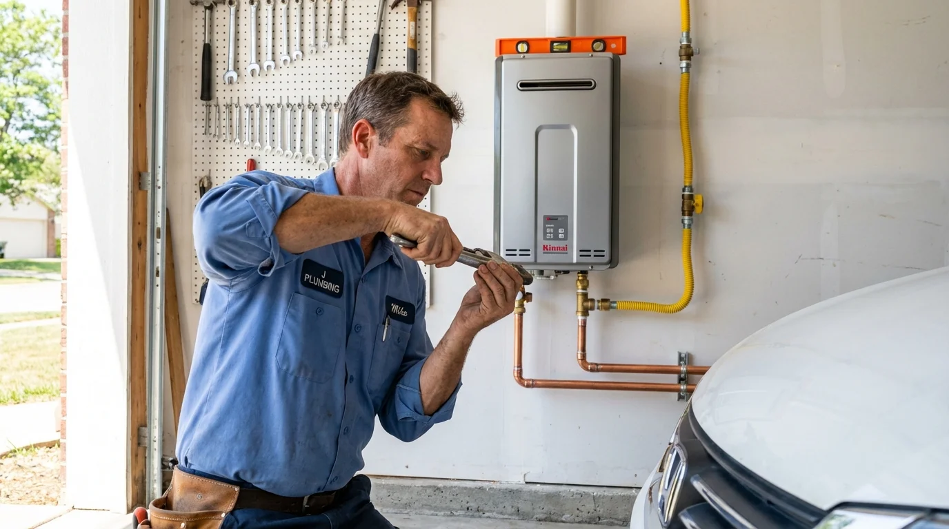 Tankless water heater installation by a Johns Plumbing LLC plumber in Federal Way